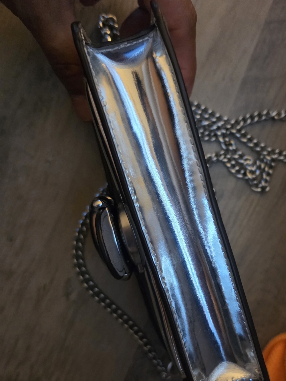 Coach Silver Chain Shoulder Bag - Women's Metallic . - Picture 5 of 10